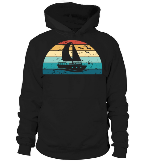Retro Boating Sunset Vintage boat Sunrise Hoodie Unisex