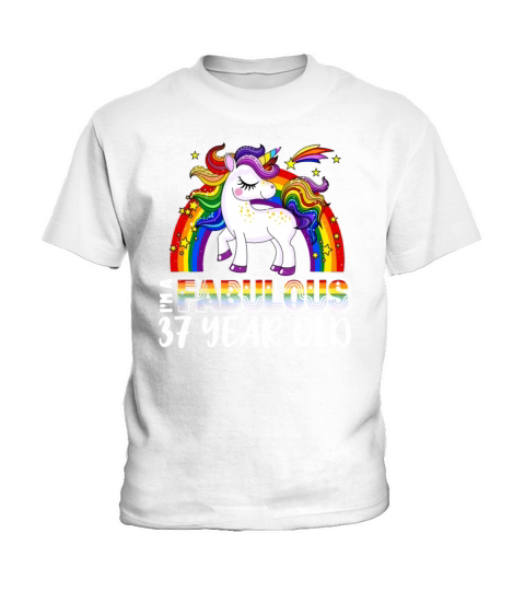 Unicorn Age 37 Years Gay Pride LGBT Pride Month Kids T-Shirt