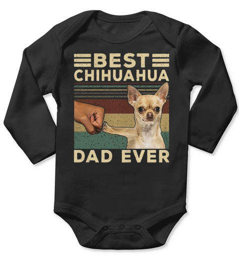 Best Chihuahua vintage dad ever T-Shirt Long Sleeve Baby One-Piece