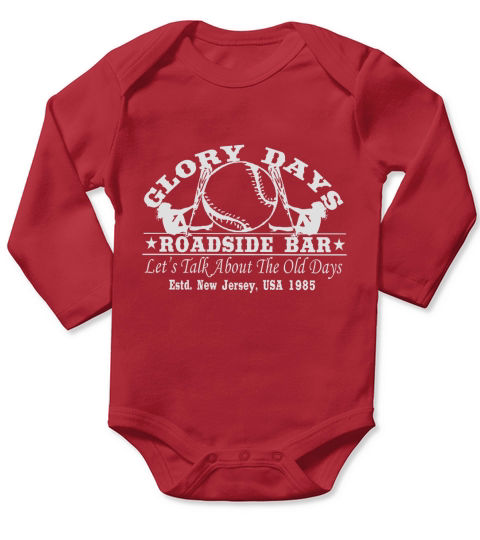 Bruce Springsteen Inspired Glory Days Roadside Bar Long Sleeve Baby One-Piece