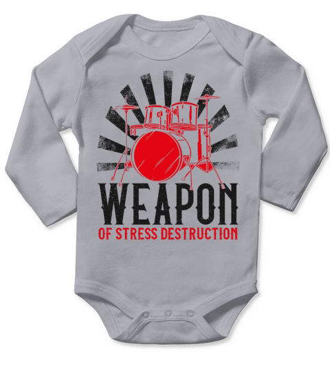 Drummer Drum Set Vintage Weapon Of Long Sleeve Baby One-Piece