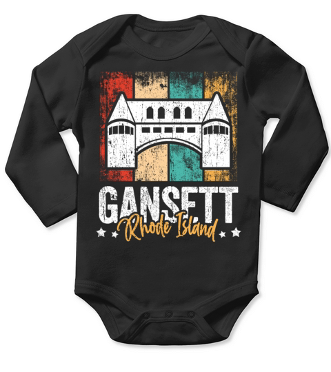 Narragansett - Rhode Island Gansett Retro Vintage Long Sleeve Baby One-Piece