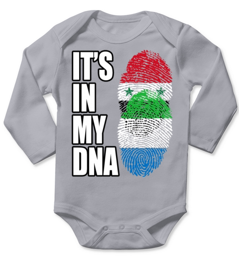 Syrian And Sierra Leonean Vintage Heritage DNA Fla Long Sleeve Baby One-Piece