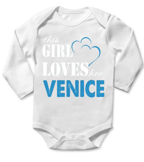 Venice This Girl Love her Venice - TeeForVenice Long Sleeve Baby One-Piece