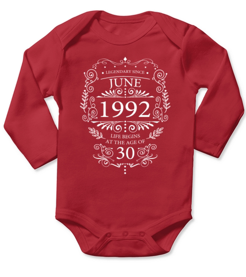 Vintage 1992 Birthday Sayings Long Sleeve Baby One-Piece