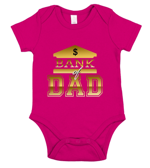 Bank of Dad Funny Deep Pockets Fathers Day T-Shirt Short Sleeve Baby One-Piece