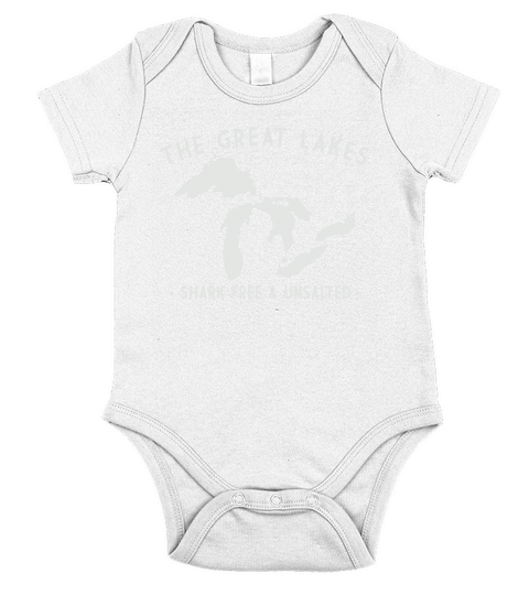 Great Lakes Shark Free and Unsalted T-Shirt Vintage Tee Short Sleeve Baby One-Piece