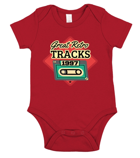 Great Retro Tracks 1997 Cassette Vintage Birthday Short Sleeve Baby One-Piece