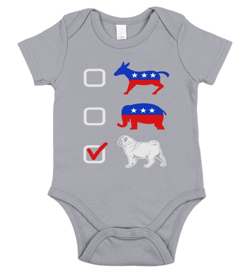 I Vote Pug Short Sleeve Baby One-Piece
