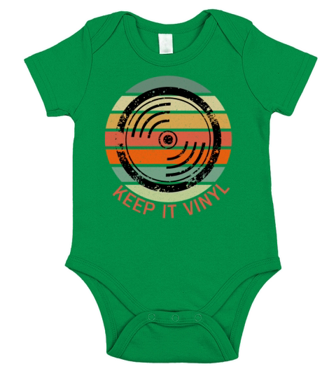Keep It Vinyl - Vintage Vinyl LP Record T-Shirt Short Sleeve Baby One-Piece