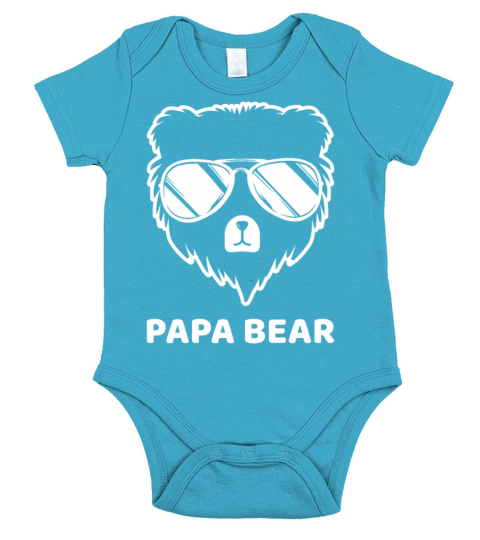Mens Papa Bear Sunglasses Father’s Day Short Sleeve Baby One-Piece