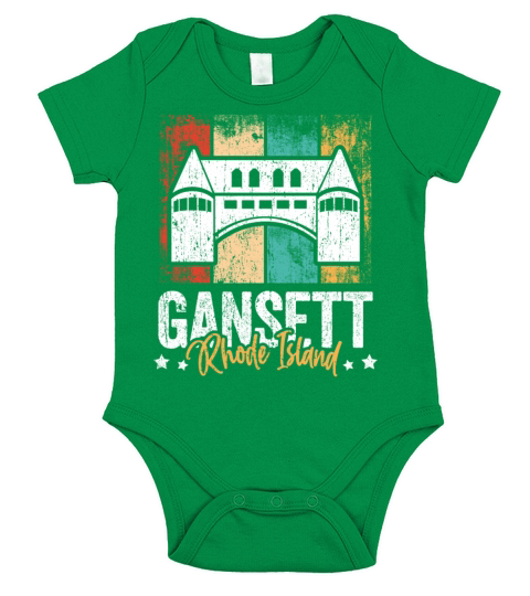 Narragansett - Rhode Island Gansett Retro Vintage Short Sleeve Baby One-Piece