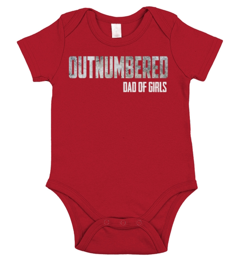Outnumbered Dad of Girls Father day Short Sleeve Baby One-Piece