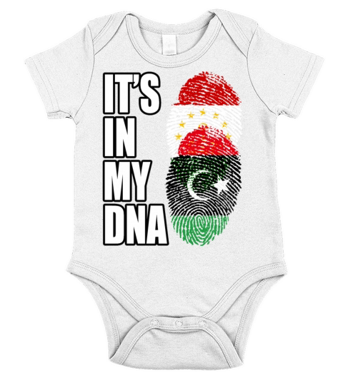 Tajikistani And Libyan Vintage Heritage DNA Flag Short Sleeve Baby One-Piece