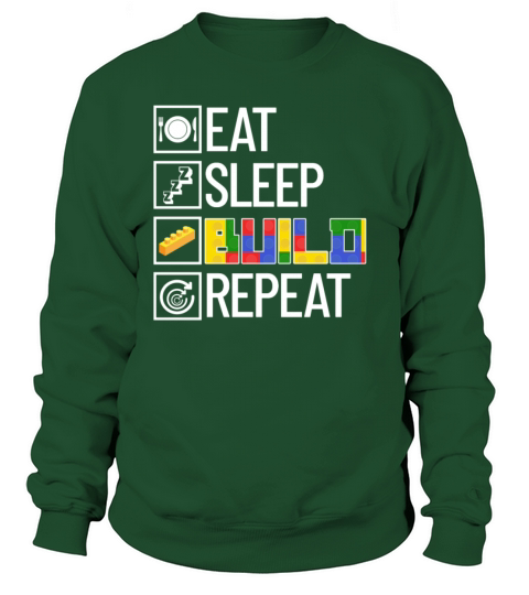 Eat Sleep Build Repeat Blocks Brick Master Builder Sweatshirt Unisex