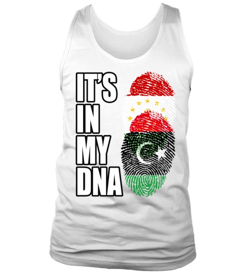 Tajikistani And Libyan Vintage Heritage DNA Flag Tank Top Unisex