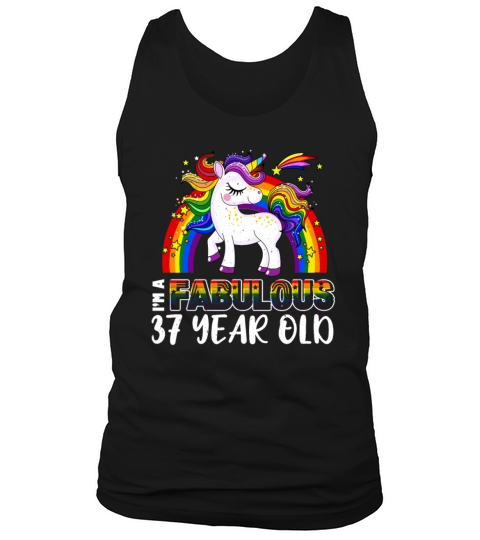 Unicorn Age 37 Years Gay Pride LGBT Pride Month Tank Top Unisex