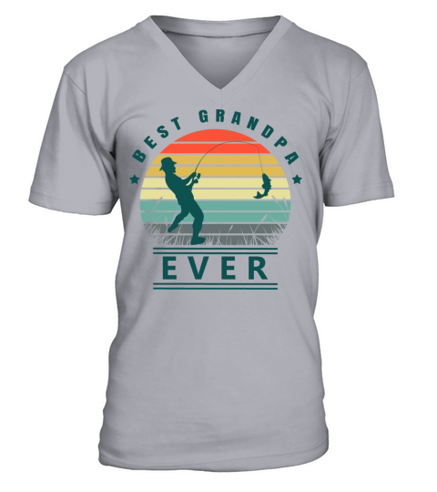Best grandpa ever fishing granddad V-Neck T-shirt