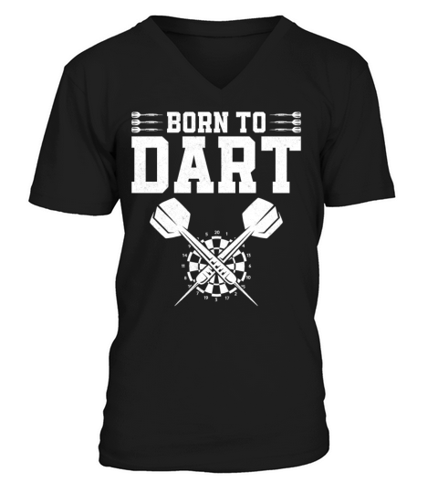 Darts Board Vintage Born To Dart V-Neck T-shirt