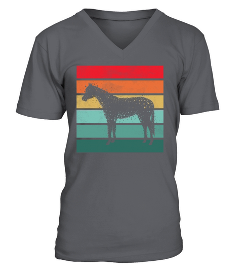 Girls Horse Riding Shirt Vintage Retro V-Neck T-shirt