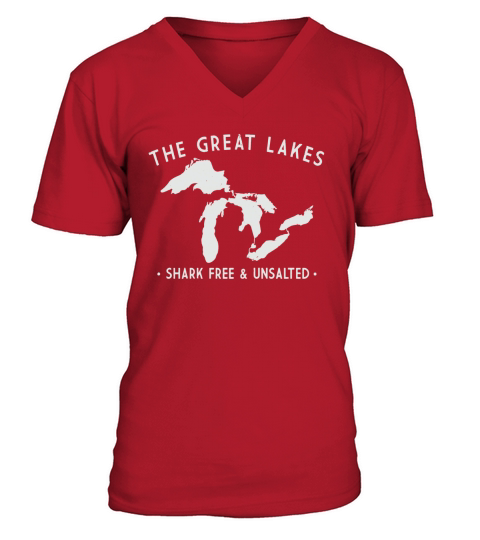 Great Lakes Shark Free and Unsalted T-Shirt Vintage Tee V-Neck T-shirt