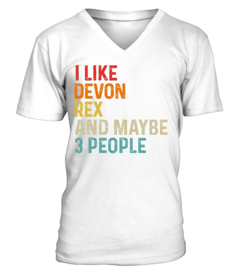 I Like Devon Rex And Maybe 3 People Retro Vintage V-Neck T-shirt