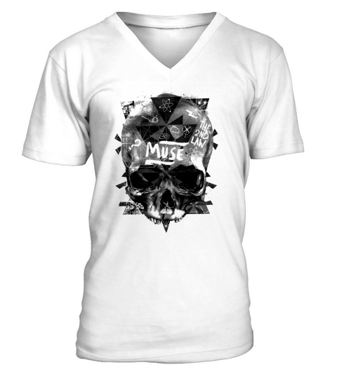 MUSE WASHED OUT SKULL THE 2ND LAW TSHIRT V-Neck T-shirt