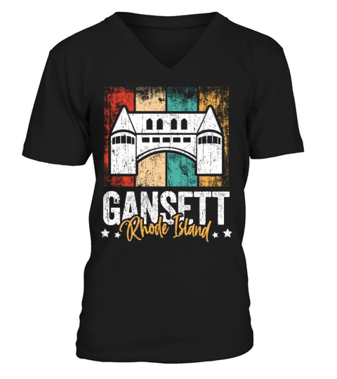 Narragansett - Rhode Island Gansett Retro Vintage V-Neck T-shirt