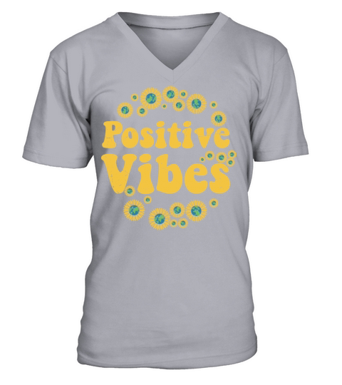Wildflower Design Positive Vibes V-Neck T-shirt