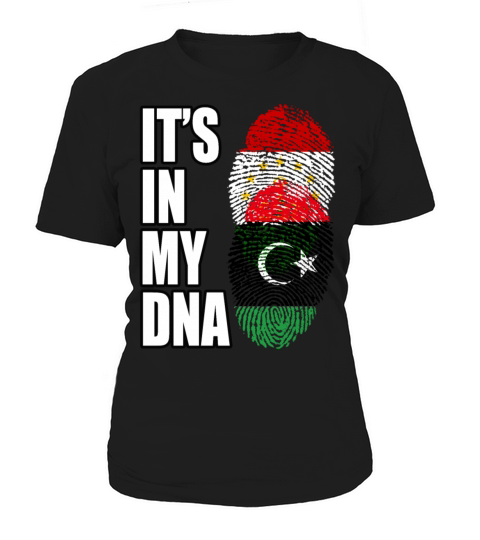Tajikistani And Libyan Vintage Heritage DNA Flag Women's T-Shirt