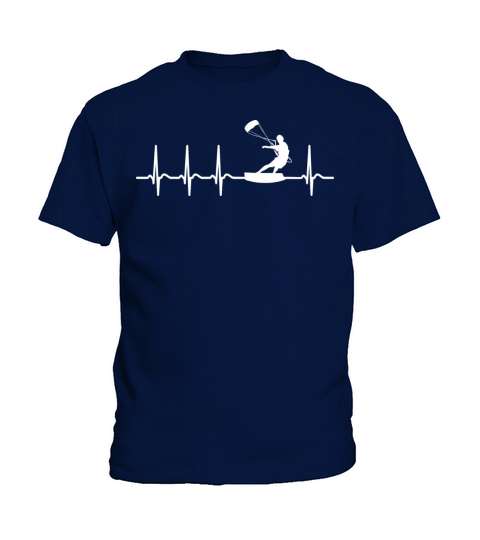 Heart Beating Kitesurfing Kiteboarding Kiteboarder Kids T-Shirt