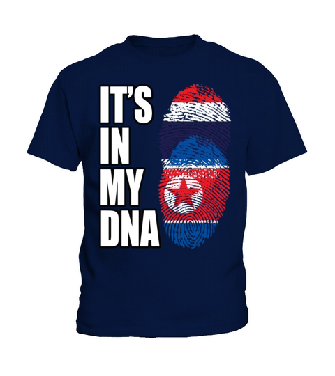 Thai And North Korean Vintage Heritage DNA Flag Kids T-Shirt