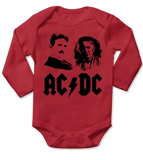 Ac Dc Tesla Edison shirt Long Sleeve Baby One-Piece