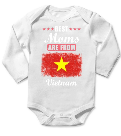 Best Moms are from Vietnam Long Sleeve Baby One-Piece