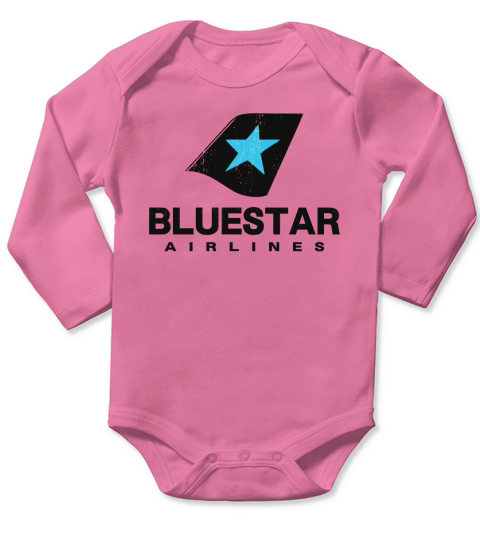 Bluestar Airlines Worn Look Long Sleeve Baby One-Piece