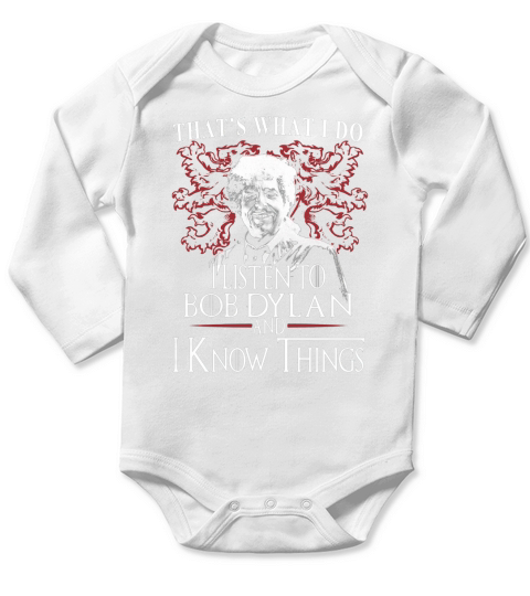 Bob Dylan I KNOW THINGS Long Sleeve Baby One-Piece