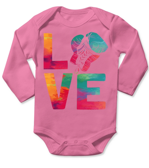 Boxing Watercolor Vintage Love Long Sleeve Baby One-Piece
