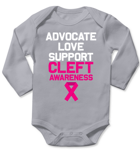 Cleft Palate Lip Coping Fnu Strong Awareness Long Sleeve Baby One-Piece