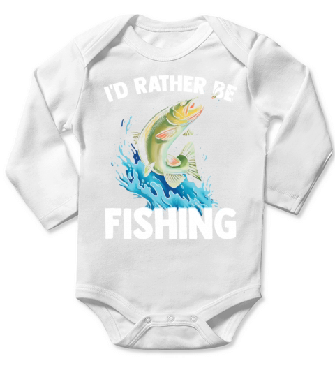 Fishermen Fishing Large Mouth Fish Long Sleeve Baby One-Piece
