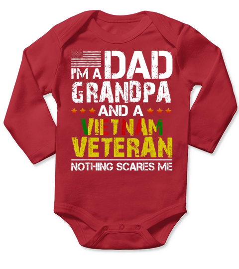 Mens Dad Grandpa Vietnam Veteran Vintage Mens Fathers Day Gifts T-Shirt Long Sleeve Baby One-Piece