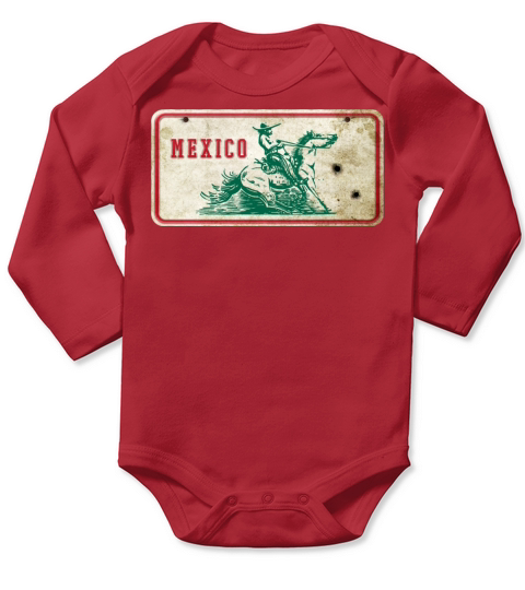 Mexico Cowboy Shield Long Sleeve Baby One-Piece