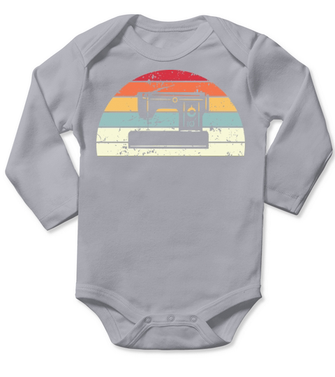 Retro Sewing Sunset Vintage sew Sunrise Long Sleeve Baby One-Piece