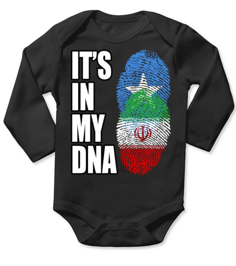 Somali And Iranian Vintage Heritage DNA Flag Long Sleeve Baby One-Piece