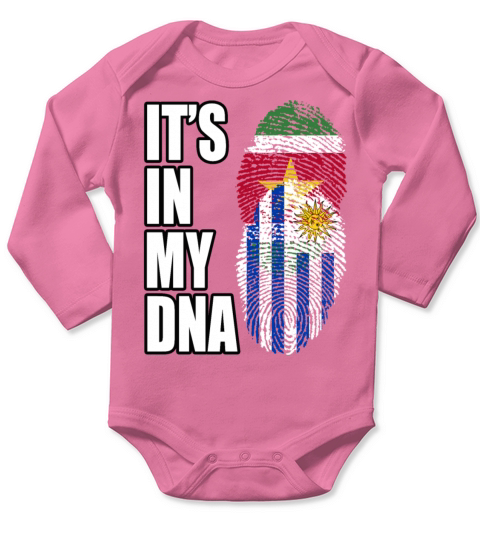 Surinamese And Uruguayan Vintage Heritage DNA Flag Long Sleeve Baby One-Piece