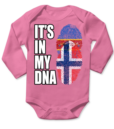Swazi And Norwegian Vintage Heritage DNA Flag Long Sleeve Baby One-Piece