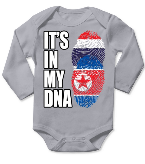 Thai And North Korean Vintage Heritage DNA Flag Long Sleeve Baby One-Piece