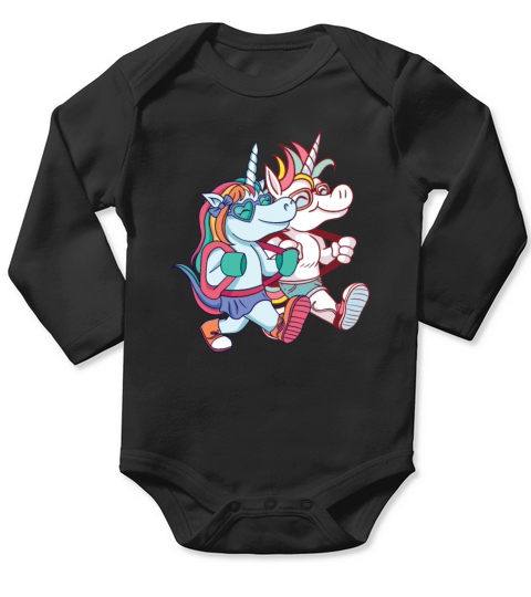 Unicorn Friends have finished school kindergarten Long Sleeve Baby One-Piece