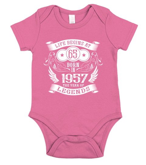65th Birthday Gifts Vintage 1957 Vintage Short Sleeve Baby One-Piece