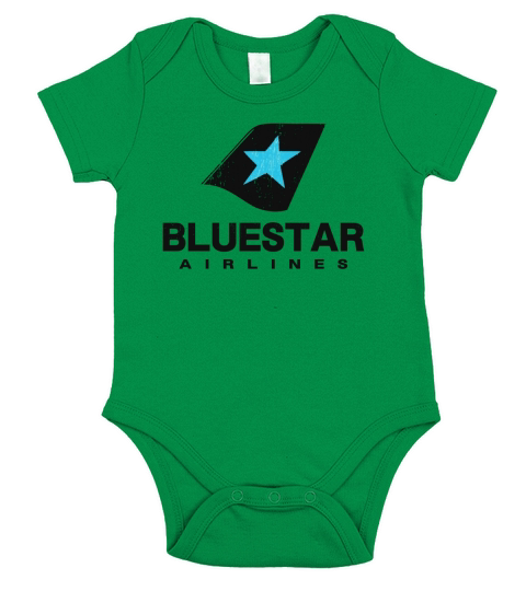 Bluestar Airlines Worn Look Short Sleeve Baby One-Piece