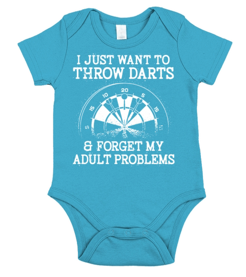 Darts Board Vintage I Just Want To Short Sleeve Baby One-Piece